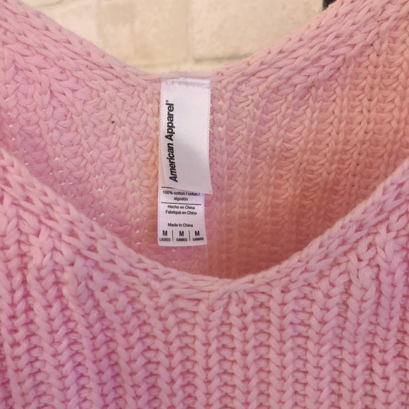 SOLD American Apparel pink fisherman sweater tank - Picture 2 of 3